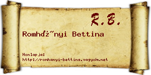 Romhányi Bettina névjegykártya