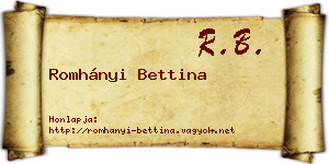 Romhányi Bettina névjegykártya